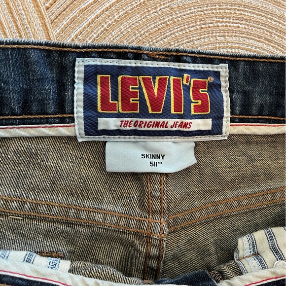 Men’s Levi’s 511 Skinny Jeans Size 34x36 Dark Blue Wash - Picture 5 of 9